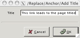 A screen shot of the Add Title dialog