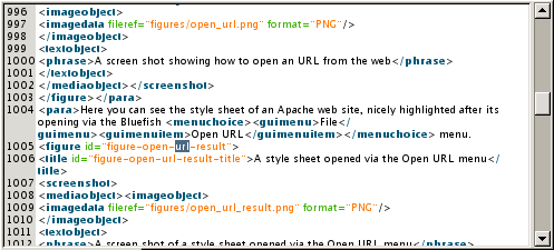 A screen shot showing the nth occurrence of a search with Find again