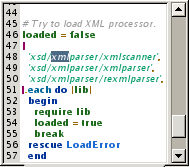 A screen shot showing a case sensitive search